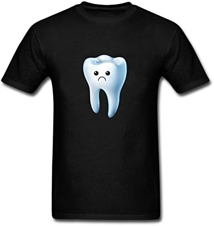 Twentees Printed Graphic Mens Funny Tooth Shirt 100% Cotton Black M