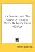 An Inquiry Into the Cause of Natural Death or Death from Old Age