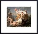 Abduction of Deianeira by Louis Jean Francois Lagrenee 14.00X12.38 Framed with Black Metal Frame