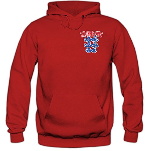 England EM 2016 #5 Hoody | Fußball | Herren | Three Lions | Trikot | Nationalmannschaft, Farbe:Rot (Red F421);Größe:S