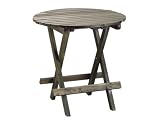 23.5Dx23.5H Wood Round Table Antique Brown (Pack of 2)