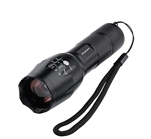 LED Tactical Flashlight,Wophain Super Bright 800 Lumens CREE XML T6 LED Outdoor Handheld Flashlight Adjustable Focus Zoom Flashlight With 5 light Modes, Ultra Bright, Zoomable,Water Resistant