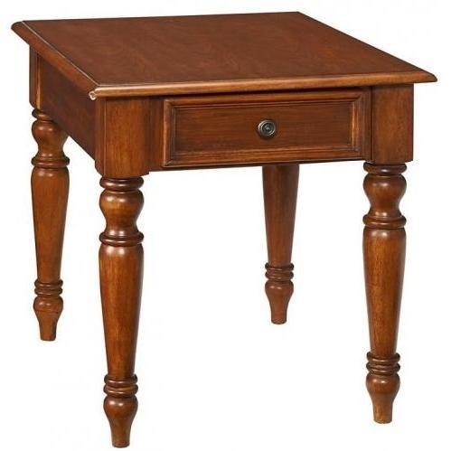 Home Styles Furniture HomeStead Solid Wood End Table in Distressed Warm Oak Finish