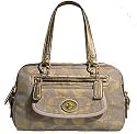 Coach Bonnie Signature Linen Gold Lurex Satchel 13502