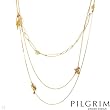 PILGRIM SKANDERBORG, DENMARK Stylish Necklace With Genuine Freshwater Pearls Yellow Base metal and Orange Enamel. Total item weight 36.0g