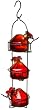 Lunchpail 3 Hummingbird Feeder Flame Red