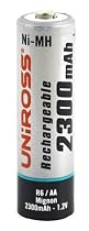UniRoss 4 x AA Ni-Mh 2300 mAh Rechargeable Batteries