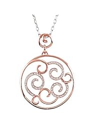 14K Rose Gold Diamond Necklace - 0.25 Ct. -- LIFETIME WARRANTY