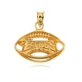 Philadelphia Eagles Football Pendant, 14 Karat Gold
