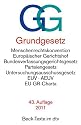 Grundgesetz GG: Menschenrechtskonvention, Europ&auml;ischer Gerichtshof, Bundesverfassungsgerichtsgesetz, Parteiengesetz, Untersuchungsausschussgesetz, EUV, AEUV, EU-GR-Charta