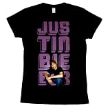 Justin Bieber T-shirt Glow Photo on Black Officially Licensed