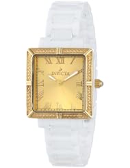 Invicta Womens 14902 Ceramics Gold Dial White Ceramic Watch