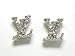 Silver Crystal LV Designer Inspired Earrings Fashion Jewelry