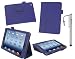 rooCASE Dual Station (Purple) Folio Case Cover and (Silver) Capacitive Stylus for Apple iPad Mini 7.9-Inch Tablet (Built-in sleep / wake feature)