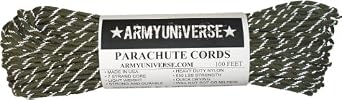 Click here to buy Reflective Tracers Safety Parachute Cord Nylon 550lb Paracord Rope 100 Feet by Army Universe.
