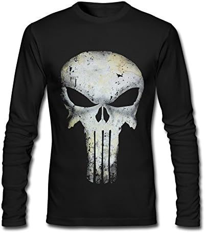 Roshow Men's The Punisher Water Stained Logo Long Sleeve Tee