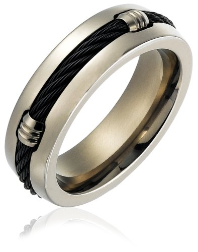 Men's 7mm Polished Titanium Barrel Wedding Band Men's 7mm Polished Titanium Barrel Wedding Band