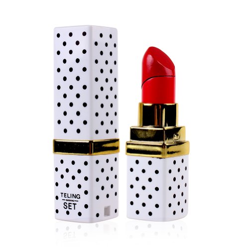 Nsstar Cool Fashion Sexy Refillable Lipstick Polka Dot Shape Design Smoke Cigar Tobacco Flame Cigarette Cigar Lighter (White)