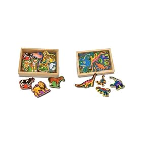 Melissa & Doug Deluxe Magnetic Animals & Dinosaurs in a Box Bundle