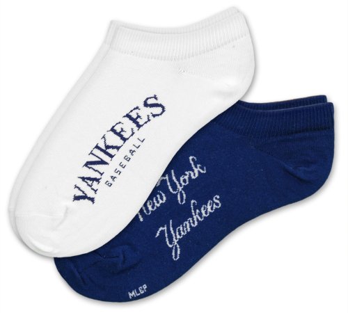 MLB New York Yankees Women's No-Show Socks (2 Pack)