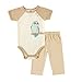 Touched by Nature Unisex Baby Organic Cotton Bodysuit and Pant Set, Owl, 6-9 Months