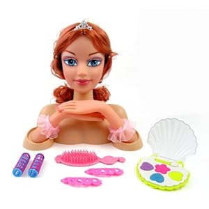 Hair Styling Doll Head on Fashion Princess Styling Head Doll With Hair And Compact Makeup
