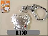 HELLO KITTY AUTHENTIC SANRIO KEY CHAIN WITH CRYSTAL " LEO ". LIMITED EDITION. MADE IN JAPAN. BEST PRICE & FREE US SHIPPING.