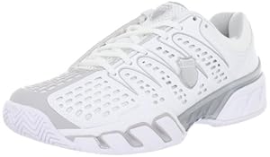 K-Swiss Women's BigshotII Tennis Shoe, White/Gull Grey, 10 M US