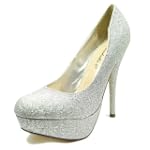 Angie14 Glitter Platform Pump SILVER