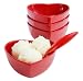 Zak Designs Amore Heart Shaped Ice Cream Bowl and Spoon Set, Red, 8-Piece