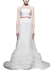 A-line Strapless Belted Lace-Up Tulle Sleeveless Tunic 