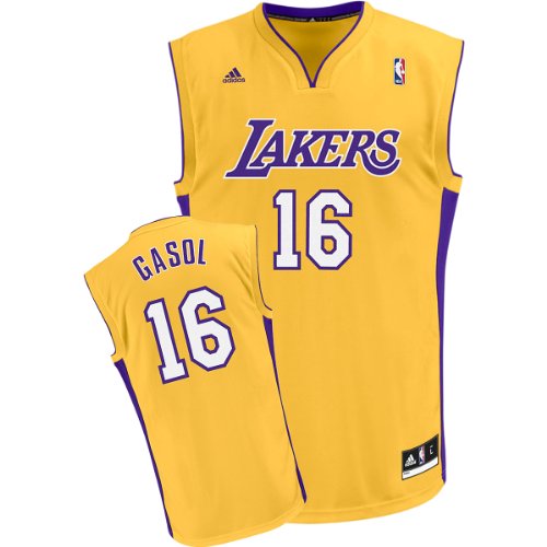 NBA Youth Los Angeles Lakers Pau Gasol Home Replica Jersey  (Gold, X-Large)