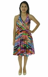 Knee Length Halter General Print  Dress