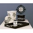 Wallies Black & White Toile Basket Decor Decoupage