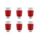 Bodum 17-Ounce Pavina Porcelain Cups with Silicone Grip, Red, Set of 6