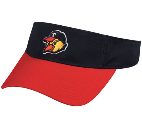 MiLB Minor League ADULT VISOR TOLEDO MUD HENS Red/Navy Adjustable Velcro TWILL 