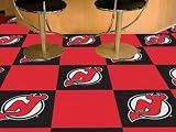 Fan Mats 10702 NHL - New Jersey Devils 18" x 18" Team Carpet Tiles (10 Logo, 10 Solid per Box - appx 45 sq ft)