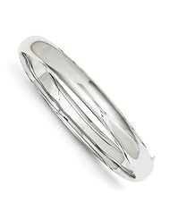 14k Wg High Polished 8.00mm Hinged Bangle, Best Quality Free Gift Box Satisfaction Guaranteed