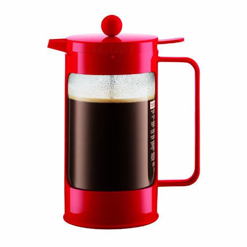 41NisCrQEWL Bodum Bean 8 Cup French Press Coffee Maker, 1.0 l, 34 Ounce, Red