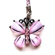 Cell Phone Mobile Camera Charm Strap Beautiful Pink Diamond Butterfly