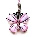 Cell Phone Mobile Camera Charm Strap Beautiful Pink Diamond Butterfly