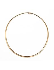 18K Yellow Gold Omega Dome 4mm Necklace 18 Inch