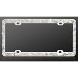Buy Chrome Metal Car License Plate Frame with Triple Row Multicolor Crystals