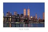 Brooklyn Bridge and Downtown Manhattan, New York at dawn by Kamran Shaukat . Art PRINT Poster 36.00 X 24.00