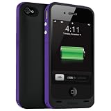 Mophie Juice Pack Plus Case and Rechargeable Battery for iPhone 4 & 4S Retail Packaging (Purple)