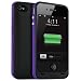 Mophie Juice Pack Plus Case and Rechargeable Battery for iPhone 4 & 4S Retail Packaging (Purple)