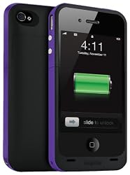 Mophie Juice Pack Plus Case and Rechargeable Battery for iPhone 4 & 4S Retail Packaging (Purple)
