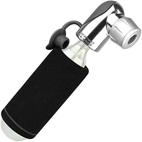Airace Bike Micro CO2 Pump Inflator, Reversible Presta and Schrader Air Valves, with CO2 Cartridge Sleeve (CO2 Catridge is NOT INCLUDED)