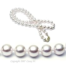 AAA Quality 18 Inch Round 6.5-7mm White Akoya SaltWater Cultured Pearl Necklace