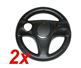 2 Stück Lenkrad SCHWARZ Wheel für Wii Remote Mario Kart - RBrothersTechnologie